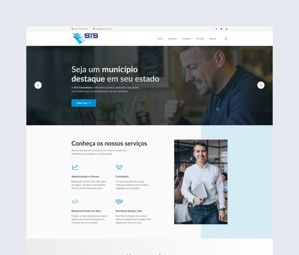 Screenshot do site STS Consultoria